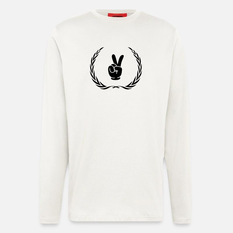 Peace Hand Comic Wreath - Longsleeve - made by SPREAD  - OFF WHITE