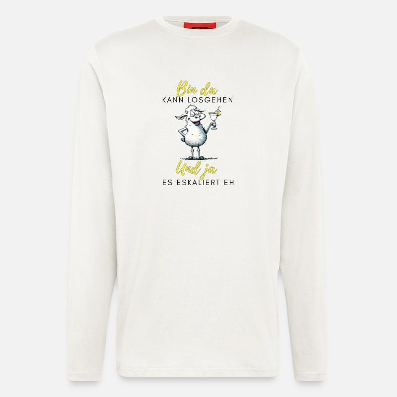 Bin da Und ja Partyschaf - Langarmshirt - made by SPREAD  - OFF WHITE