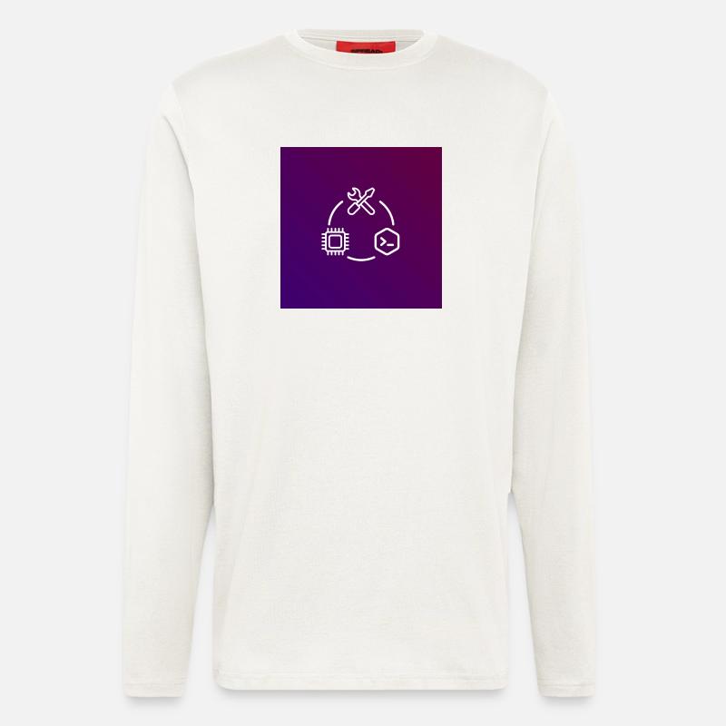 Outil de code de puce TechKreis - Manches longues bio décontracté fabriqué en UE - OFF WHITE