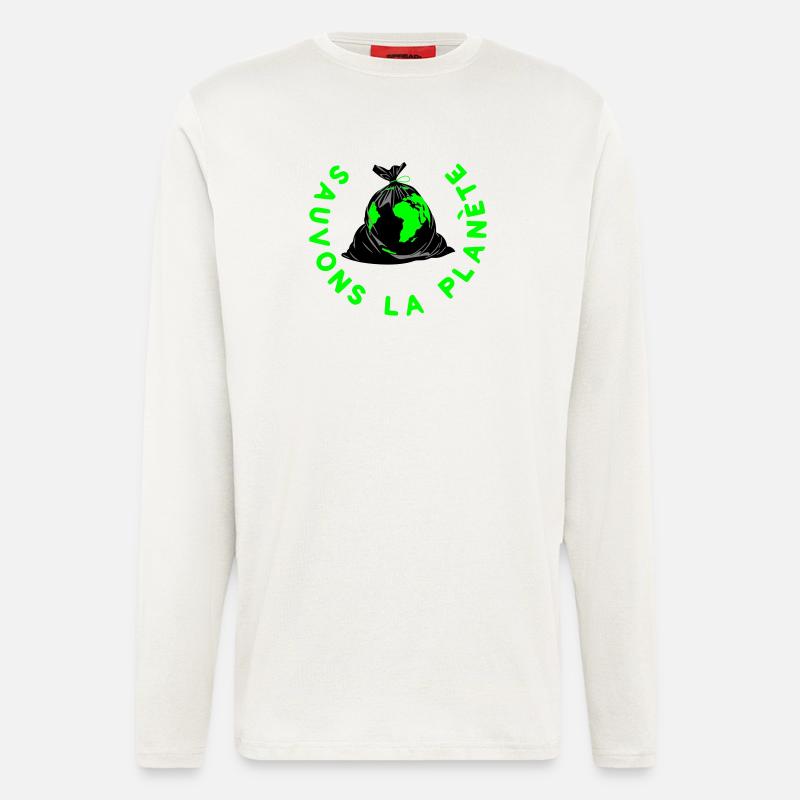 Rette den Planeten - Langarmshirt - made by SPREAD  - OFF WHITE