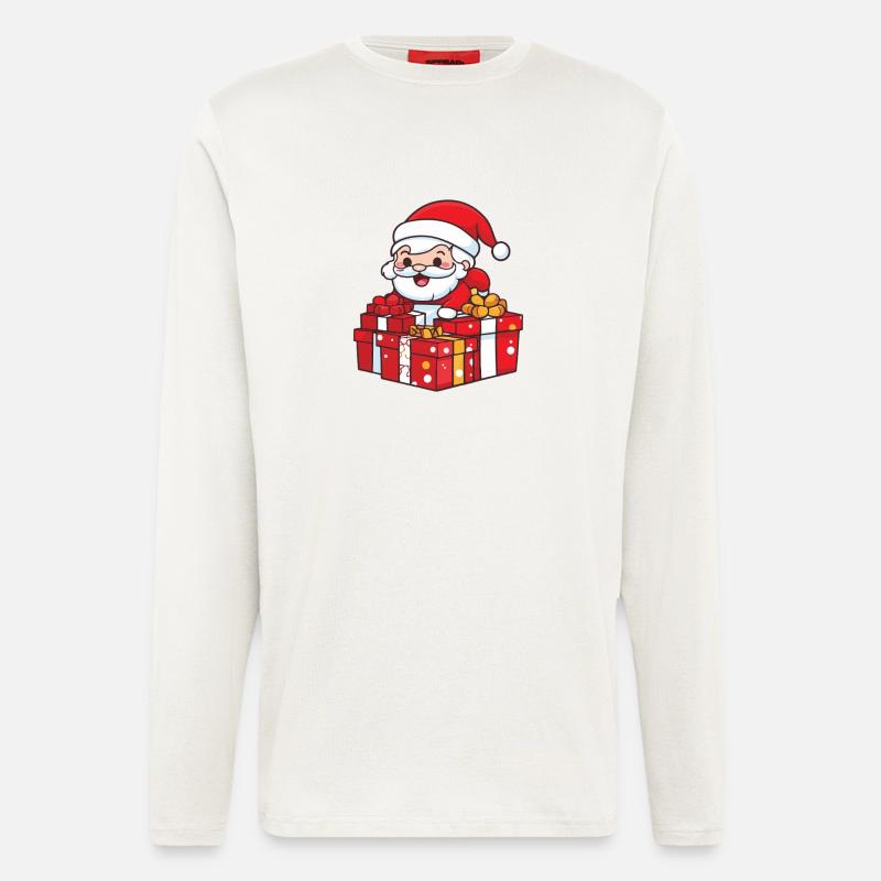 Weihnachtsmann Geschenke Comic Weihnachten - Langarmshirt - made by SPREAD  - OFF WHITE