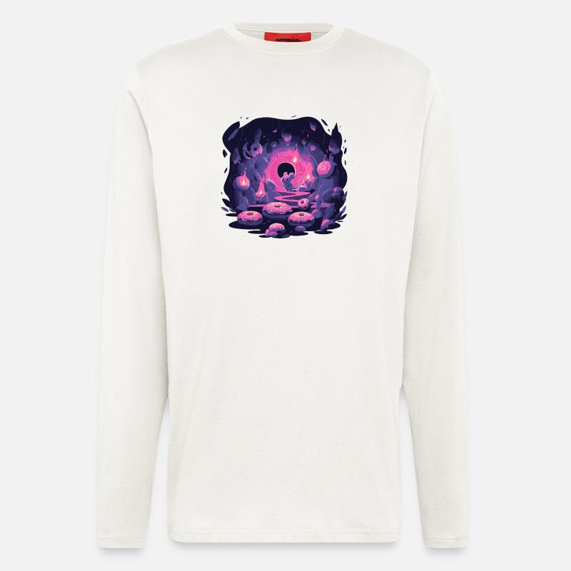 Neon Mäusehöhle mit Donuts - Langarmshirt - made by SPREAD  - OFF WHITE