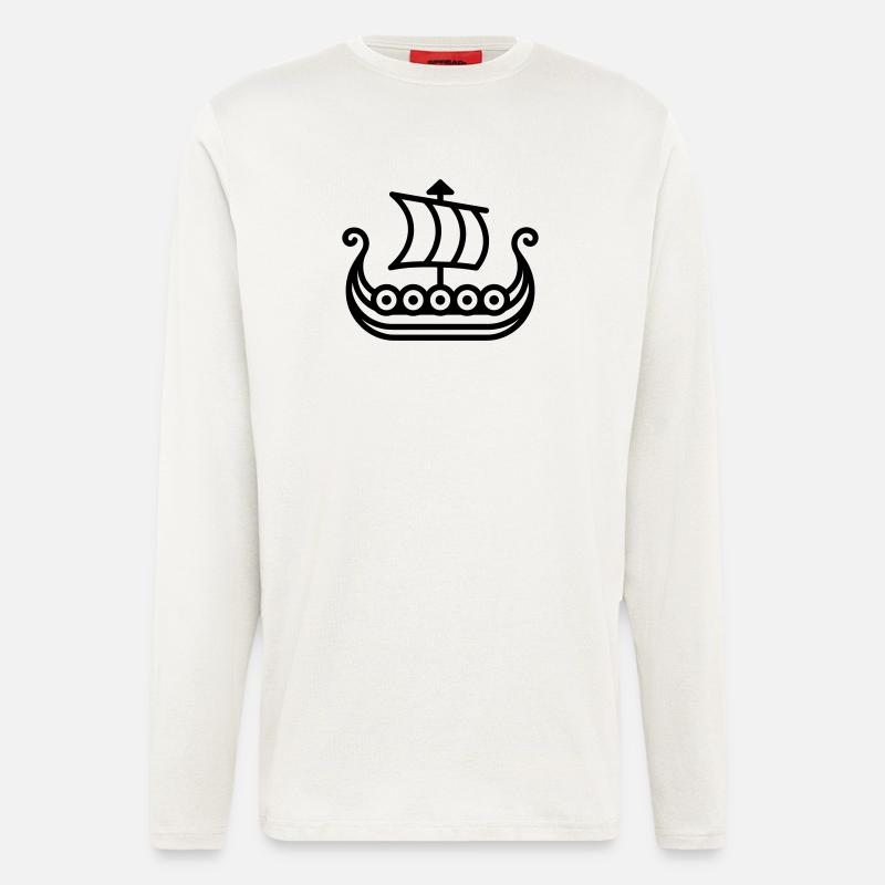 Wikingerschiff - Langarmshirt - made by SPREAD  - OFF WHITE