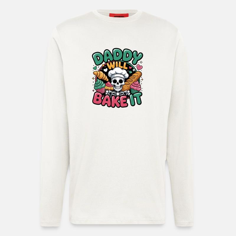 Daddy Will Bake It Skull Chef - Langarmshirt - made by SPREAD  - OFF WHITE