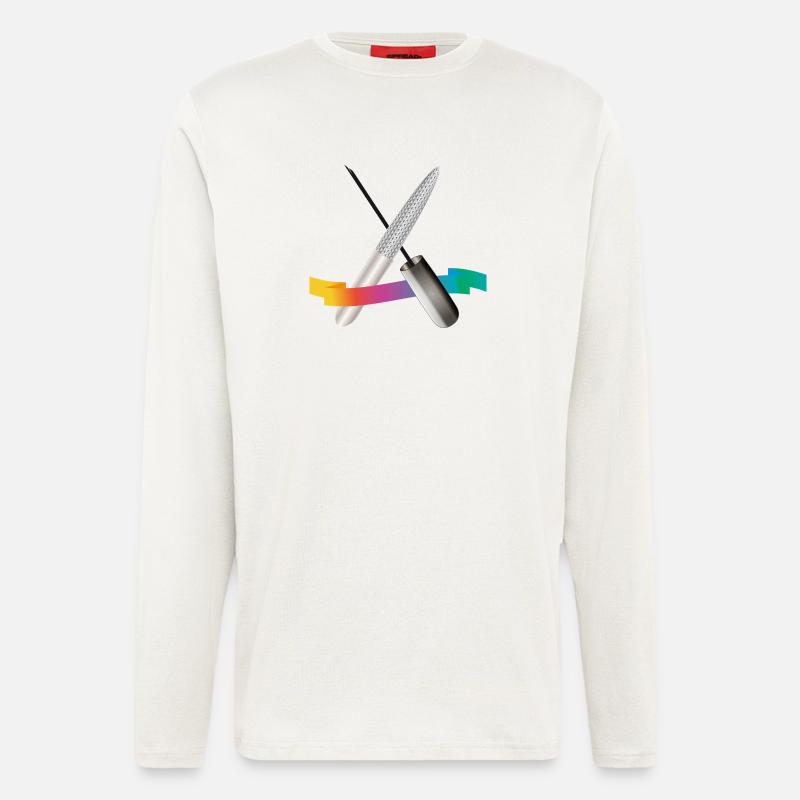 Manicure Tools with Gradient Illustration - Longsleeve - made by SPREAD  - OFF WHITE