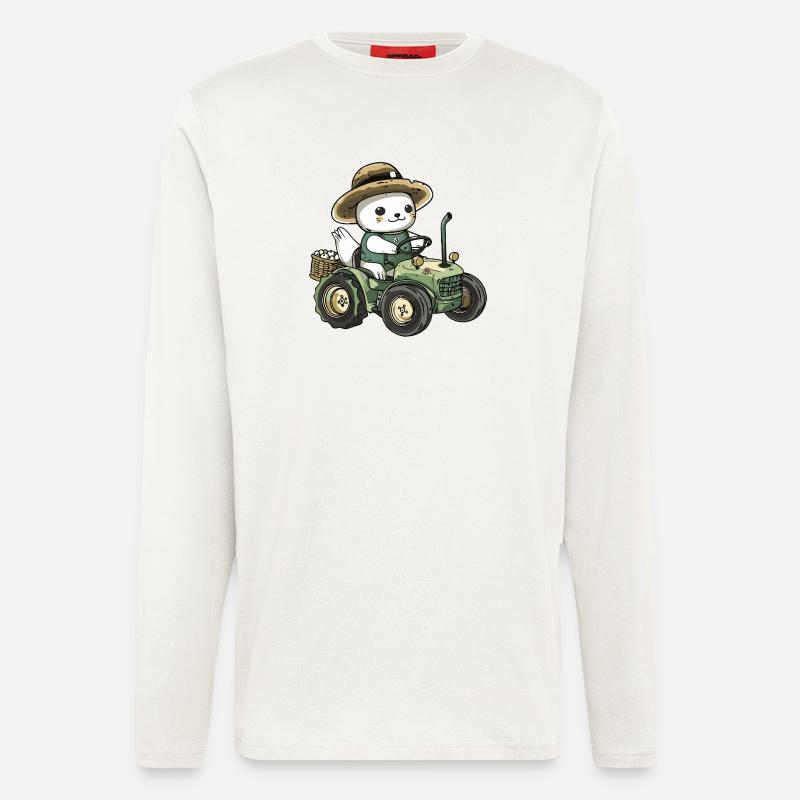 Robbe Tier Traktor Farmer - Langarmshirt - made by SPREAD  - OFF WHITE