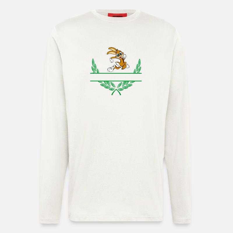 Rabbit Laurel Wreath with Namespace - Longsleeve - made by SPREAD  - OFF WHITE