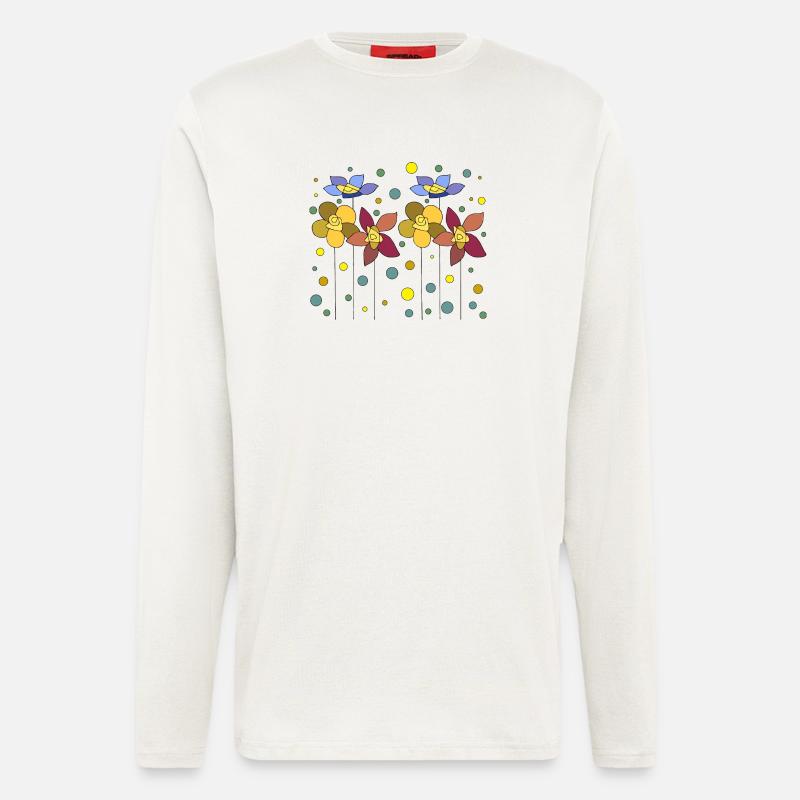 Fleur - Manches longues bio décontracté fabriqué en UE - OFF WHITE