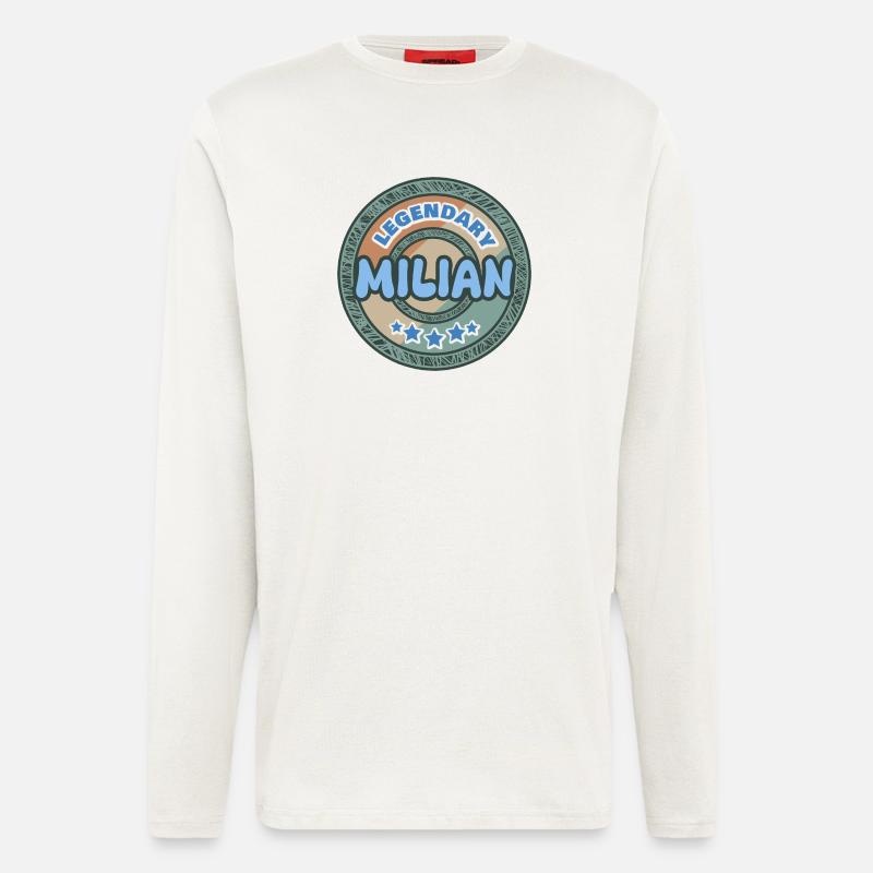 Milian comme idée de cadeau - Manches longues bio décontracté fabriqué en UE - OFF WHITE