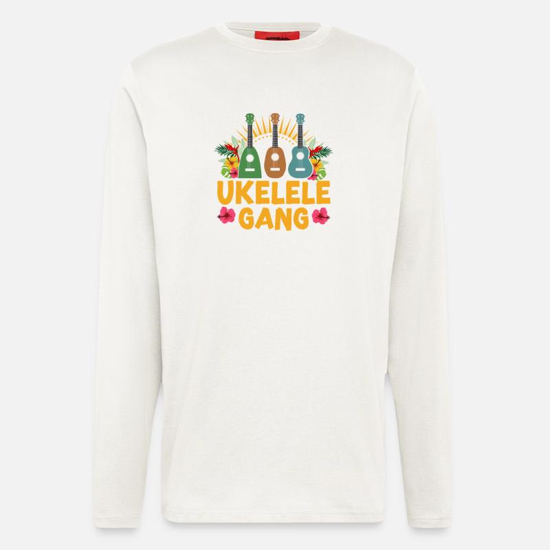 Hawaiian Ukulele Uke Ukulele Gear - Longsleeve - made by SPREAD - OFF WHITE