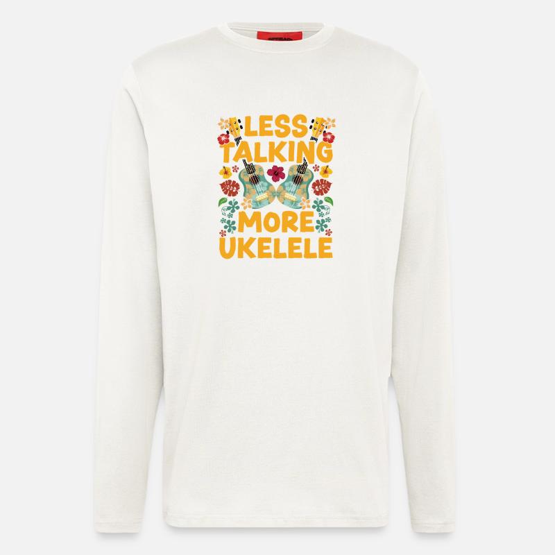 Hawaiian Ukulele Uke Less Talking - Longsleeve - made by SPREAD  - OFF WHITE