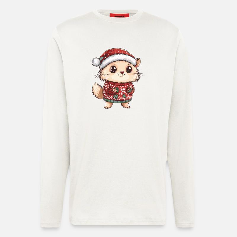 Igel Weihnachten Xmas - Langarmshirt - made by SPREAD - OFF WHITE
