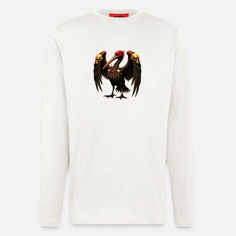 Dark Raven with Skulls - Longsleeve - made by SPREAD  - OFF WHITE