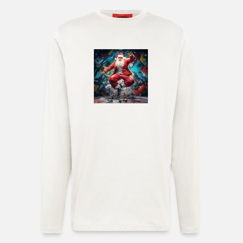 Weihnachtsmann Graffiti Sprung Breakdance - Langarmshirt - made by SPREAD  - OFF WHITE