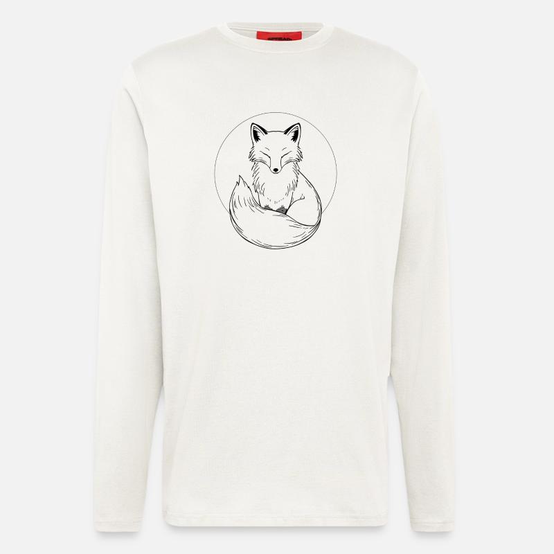 Fox in a Linear Circle - Longsleeve - made by SPREAD  - OFF WHITE