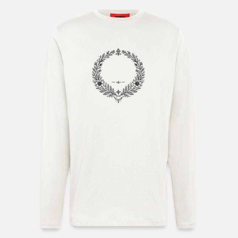 Kranz Blumenkranz mit Mondsichel - Langarmshirt - made by SPREAD - OFF WHITE