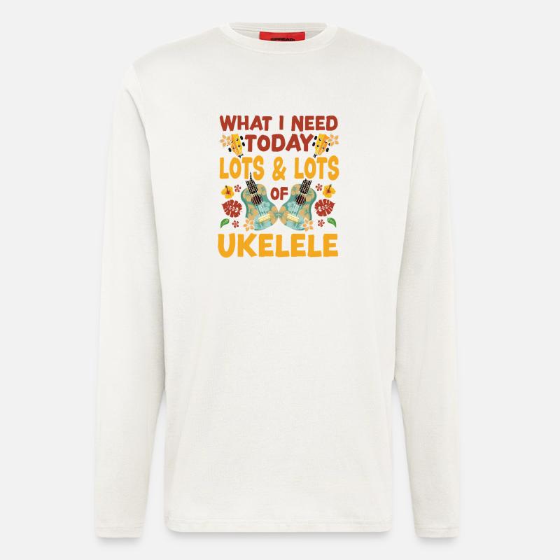 Hawaiian Ukulele Uke What I Need - Langarmshirt - made by SPREAD  - OFF WHITE