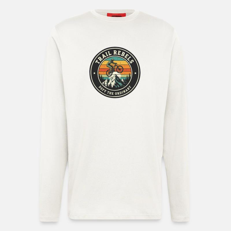 Trail Rebels Mountain Biker Retro - Longsleeve - made by SPREAD  - OFF WHITE