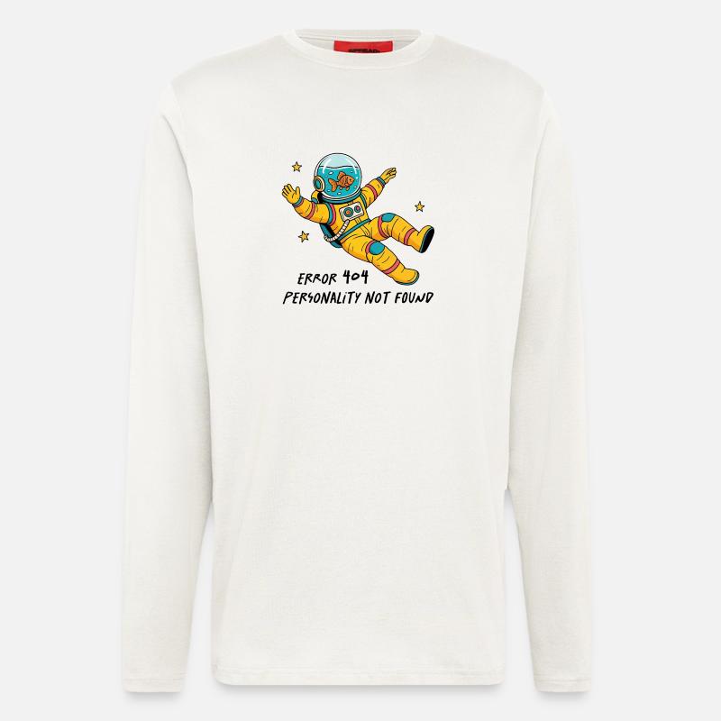 Error 404, personality not found - Manches longues bio décontracté fabriqué en UE - OFF WHITE
