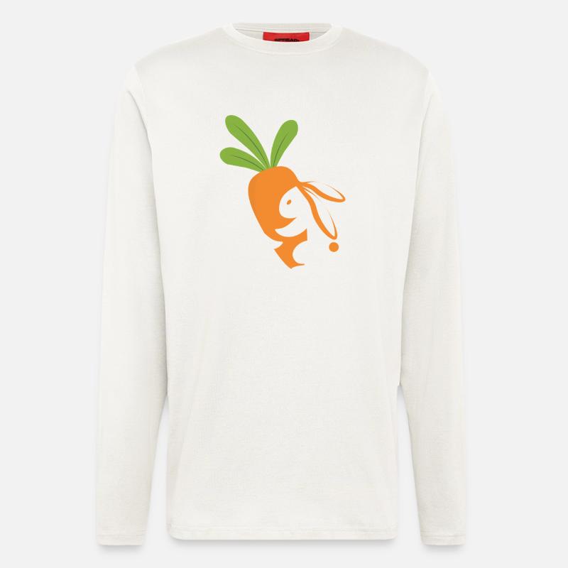 Karottenlächelndes Maskottchen - Langarmshirt - made by SPREAD  - OFF WHITE