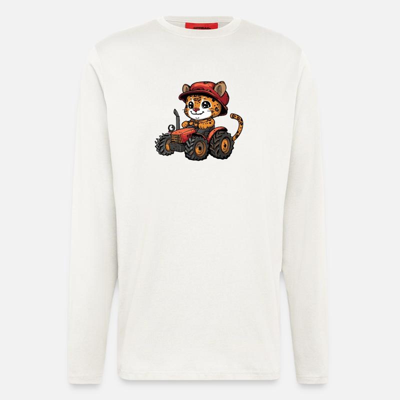Leopard Traktor Farmer - Langarmshirt - made by SPREAD  - OFF WHITE