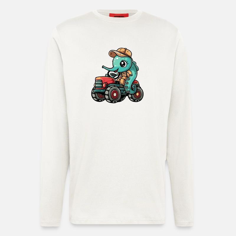 Seepferd Traktor Farmer - Langarmshirt - made by SPREAD  - OFF WHITE