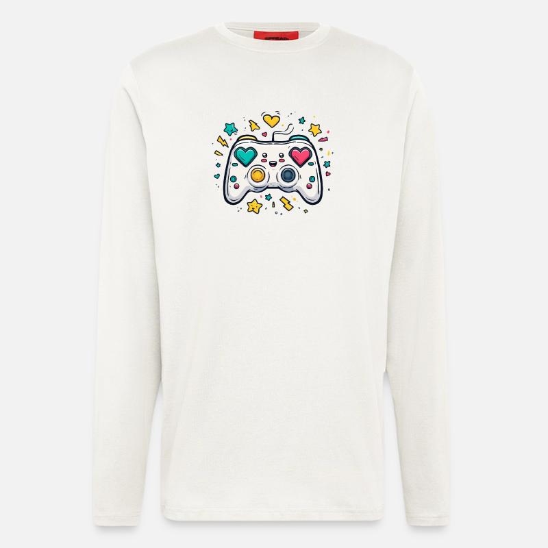 Herzcontroller Neon Spieldesign - Langarmshirt - made by SPREAD  - OFF WHITE