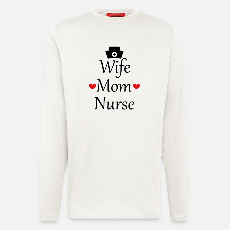 Ehefrau, Mutter, Krankenschwester - Langarmshirt - made by SPREAD  - OFF WHITE
