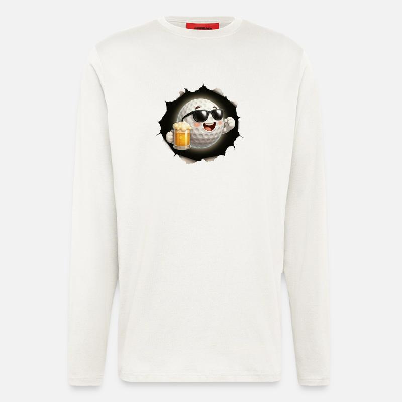 Golf Bier - Langarmshirt - made by SPREAD  - OFF WHITE
