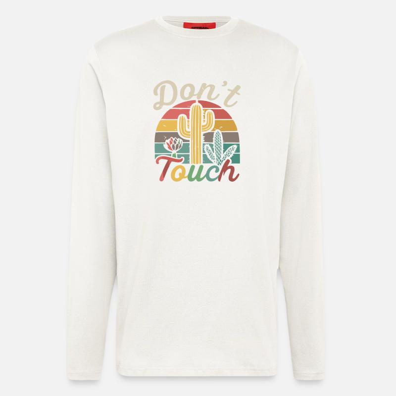 Fass Retro Cactus nicht an - Langarmshirt - made by SPREAD  - OFF WHITE