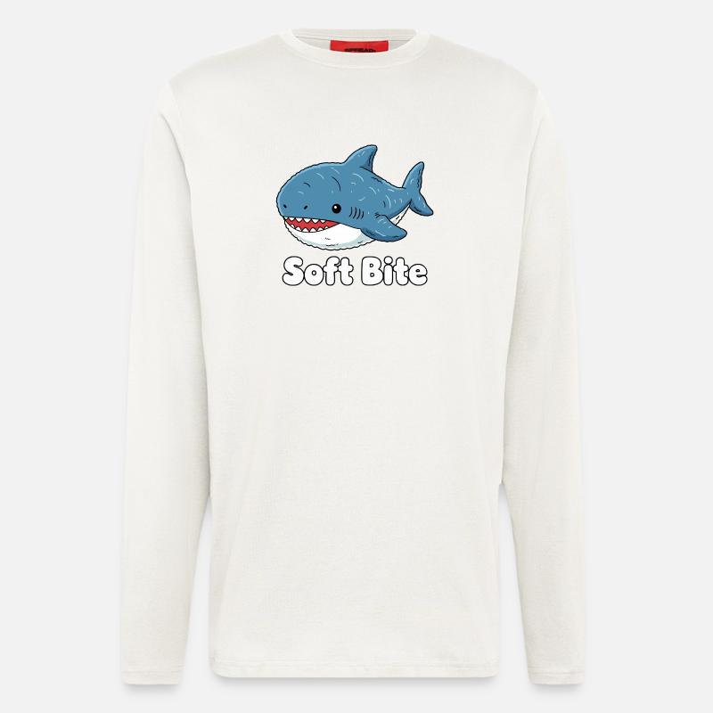 Cartoon Shark Soft Bite: Cute Shark - Longsleeve - made by SPREAD  - OFF WHITE