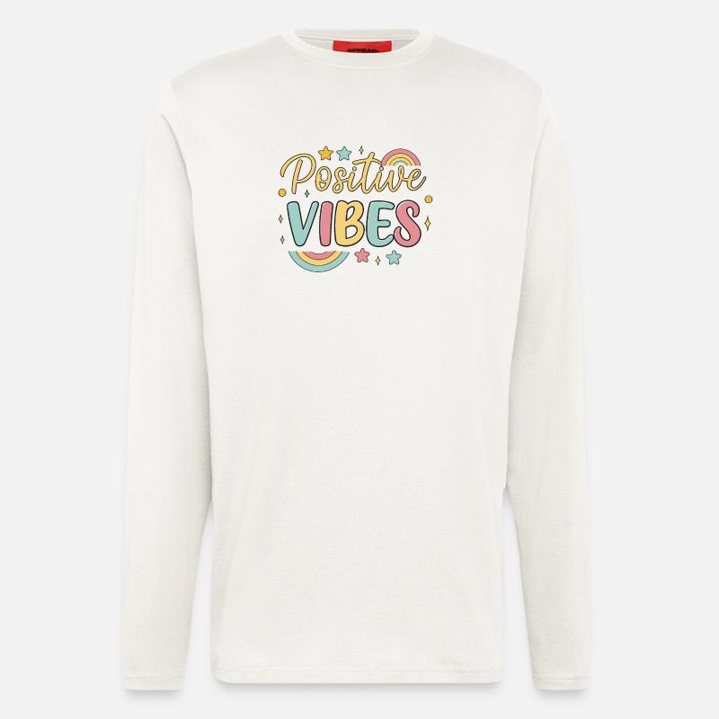 Regenbogen-Positive Vibes - Langarmshirt - made by SPREAD  - OFF WHITE