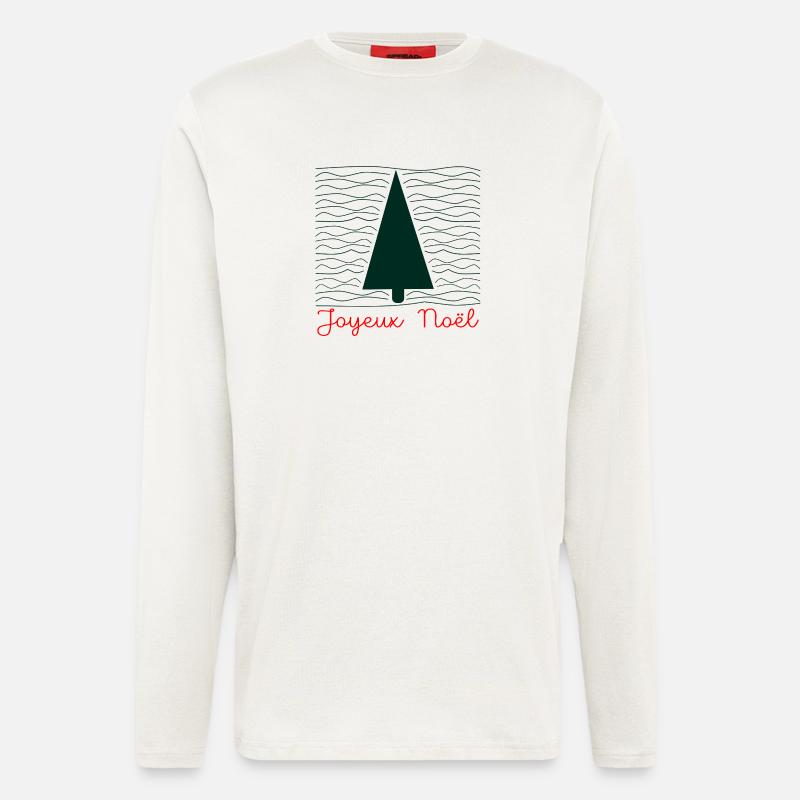 Weihnachtsbaum – Minimalistisch - Langarmshirt - made by SPREAD  - OFF WHITE