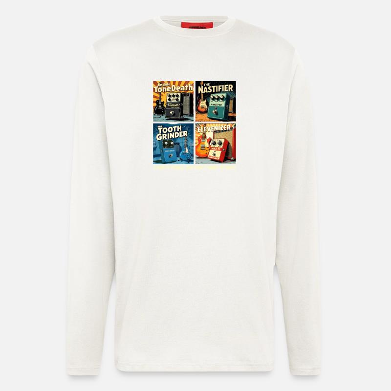 4 imaginäre Distortion-Pedale - Langarmshirt - made by SPREAD  - OFF WHITE