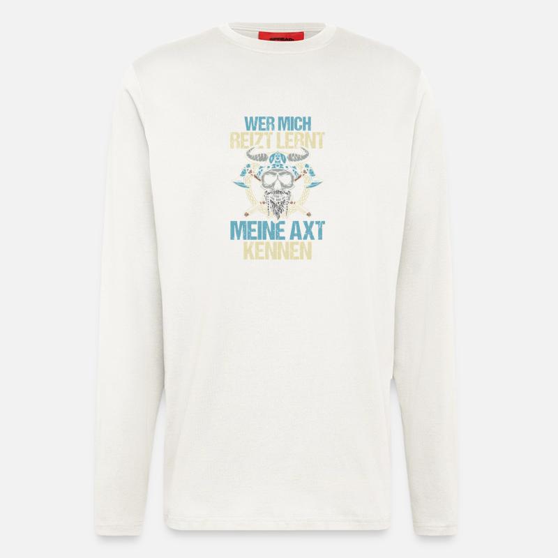 Mittelalter Schildwall Mittelaltermarkt Wikinger - Langarmshirt - made by SPREAD  - OFF WHITE