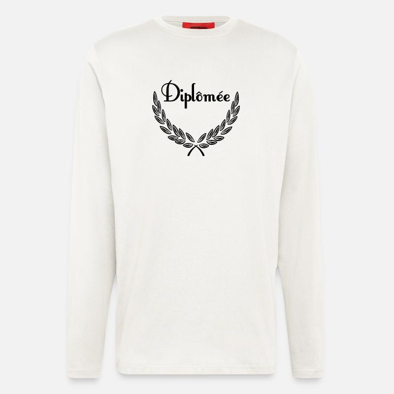 Diplômée – Couronne de Laurier - Langarmshirt - made by SPREAD  - OFF WHITE
