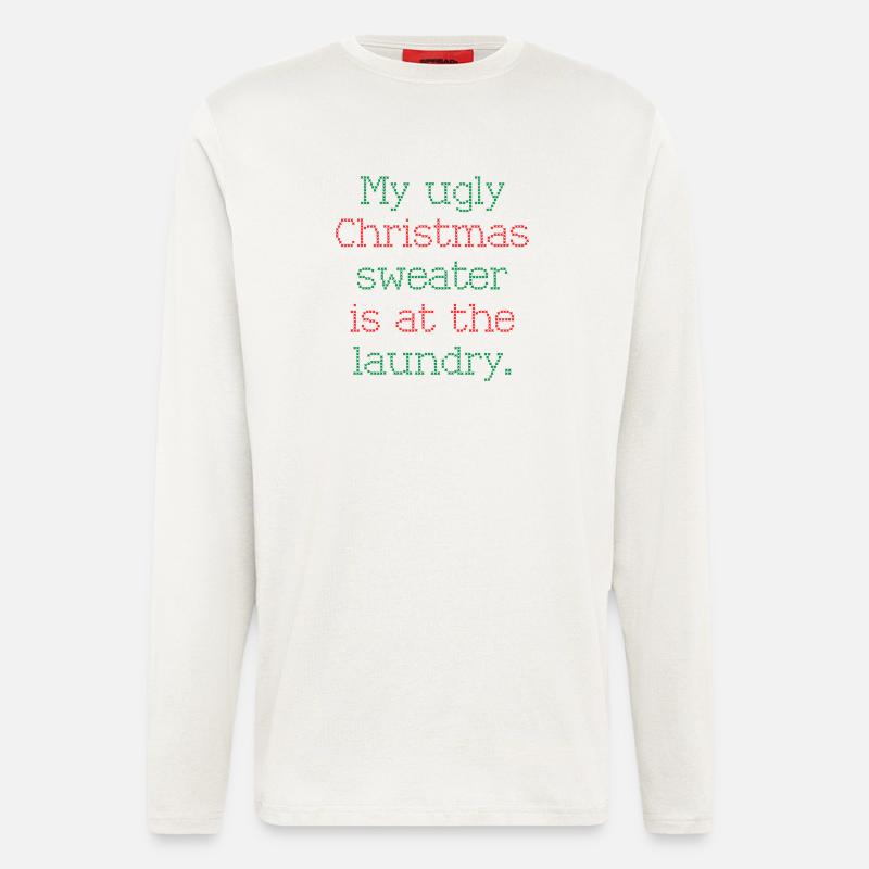 Pull de Noël - Manches longues bio décontracté fabriqué en UE - OFF WHITE