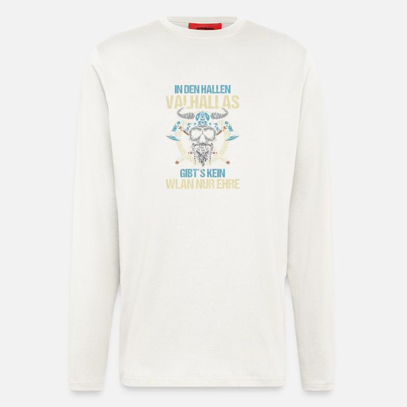 Mittelalter Schildwall Mittelaltermarkt Wikinger - Langarmshirt - made by SPREAD  - OFF WHITE
