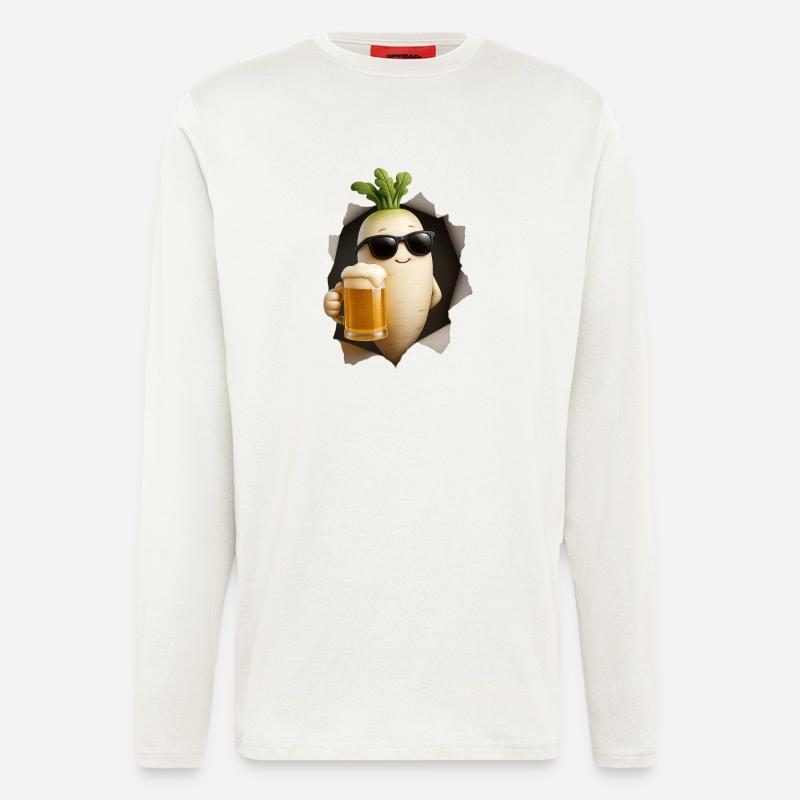 Radieschen Bier - Langarmshirt - made by SPREAD  - OFF WHITE