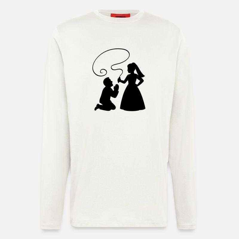 Brautpaar Ehepaar Peitsche - Langarmshirt - made by SPREAD  - OFF WHITE