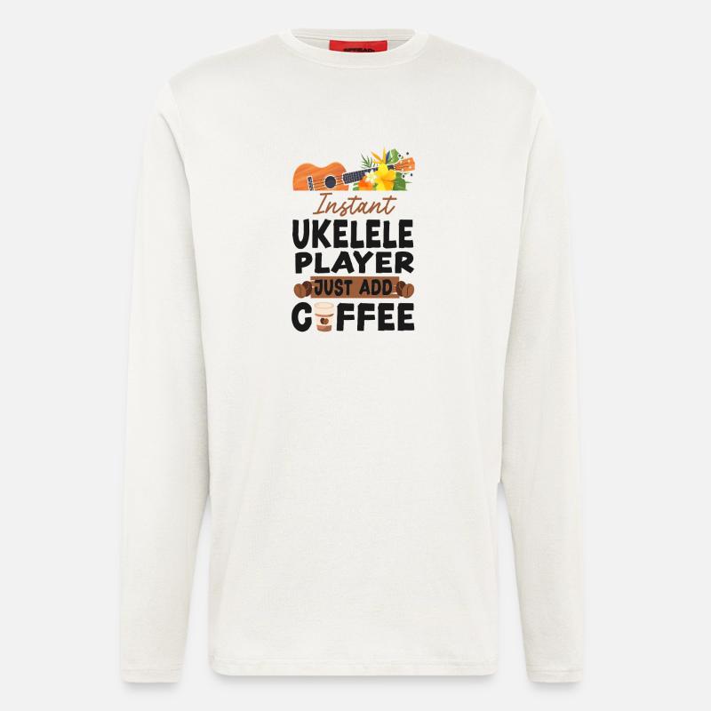 Hawaiian Ukulele Uke Coffee - Langarmshirt - made by SPREAD  - OFF WHITE