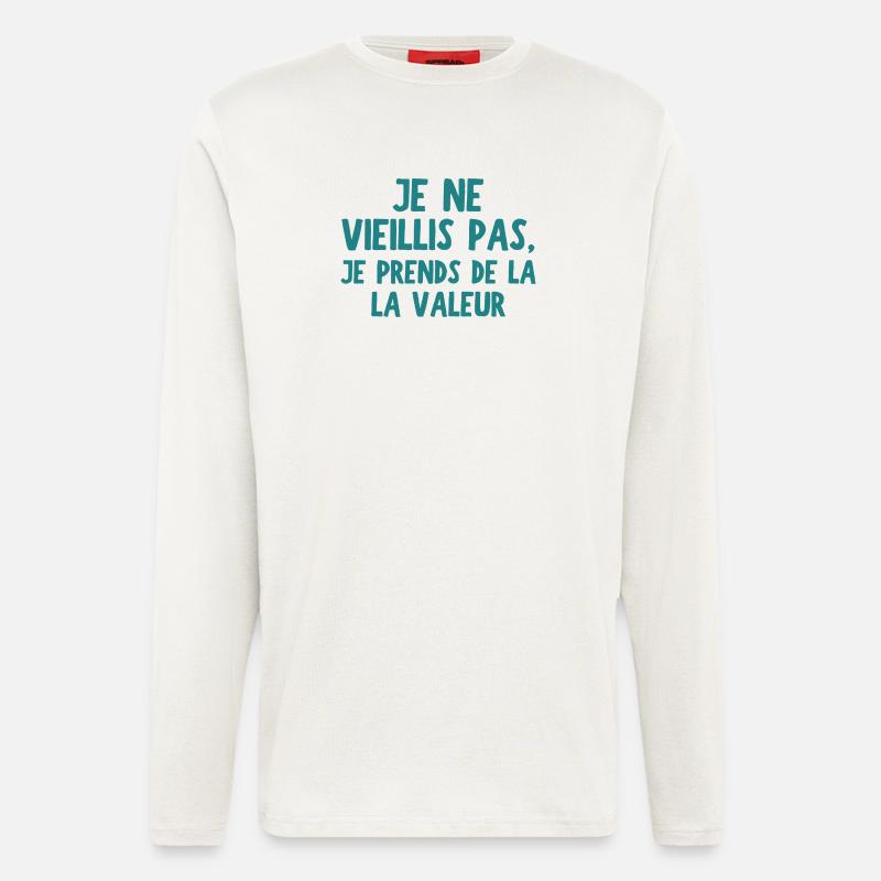 Ich nehme Werthumor - Langarmshirt - made by SPREAD - OFF WHITE