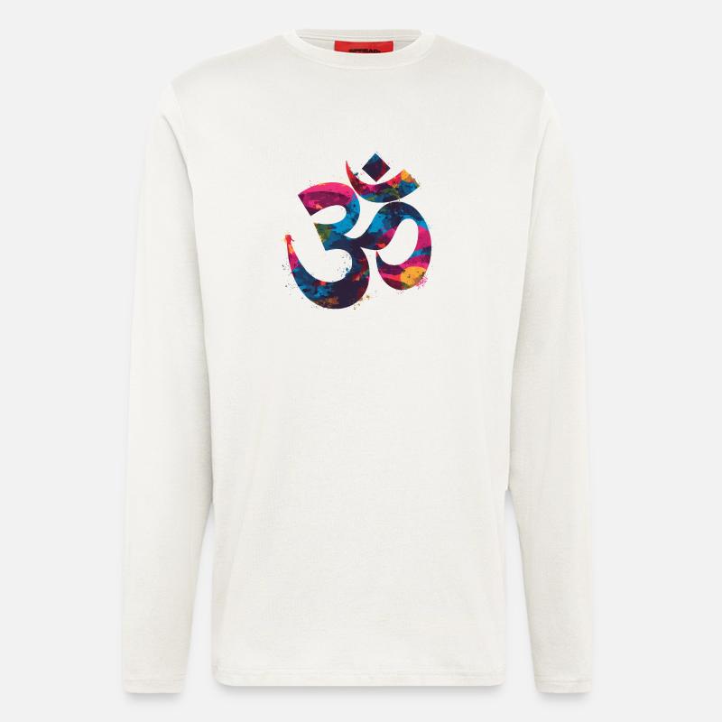Buntes Om Symbol im Graffiti Style - Langarmshirt - made by SPREAD - OFF WHITE