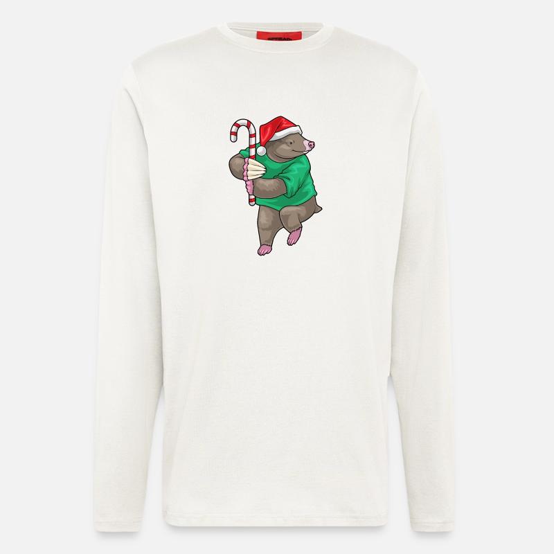 Mole Christmas candy cane - Longsleeve - made by SPREAD  - OFF WHITE