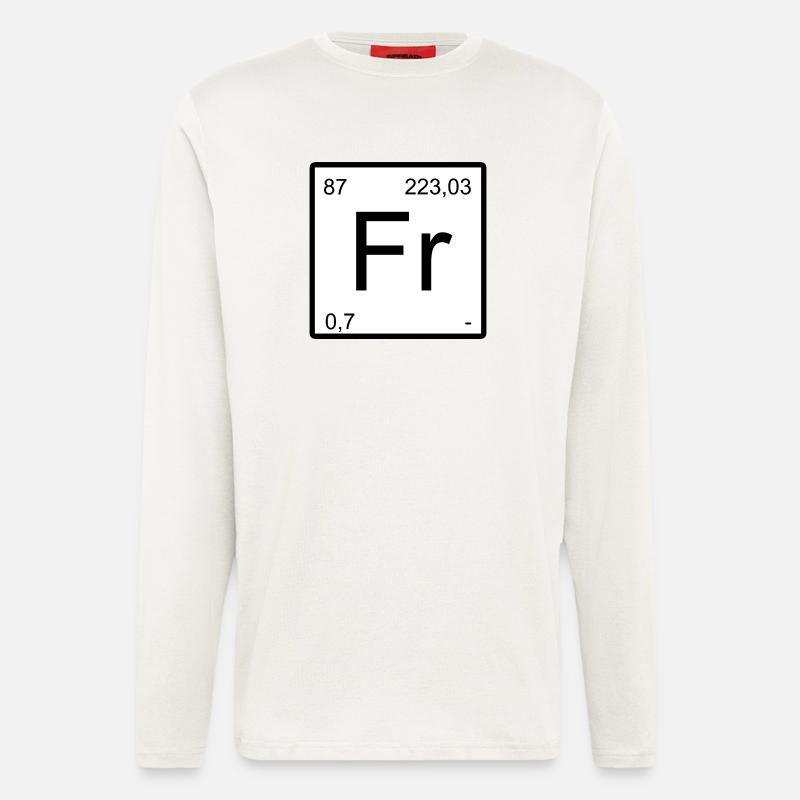 Francium element design with period numbers - Longsleeve - made by SPREAD  - OFF WHITE