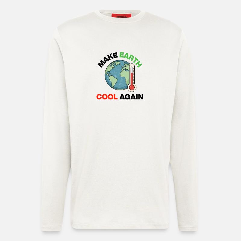 Make Earth Cool Again – Act Now - Longsleeve - made by SPREAD  - OFF WHITE
