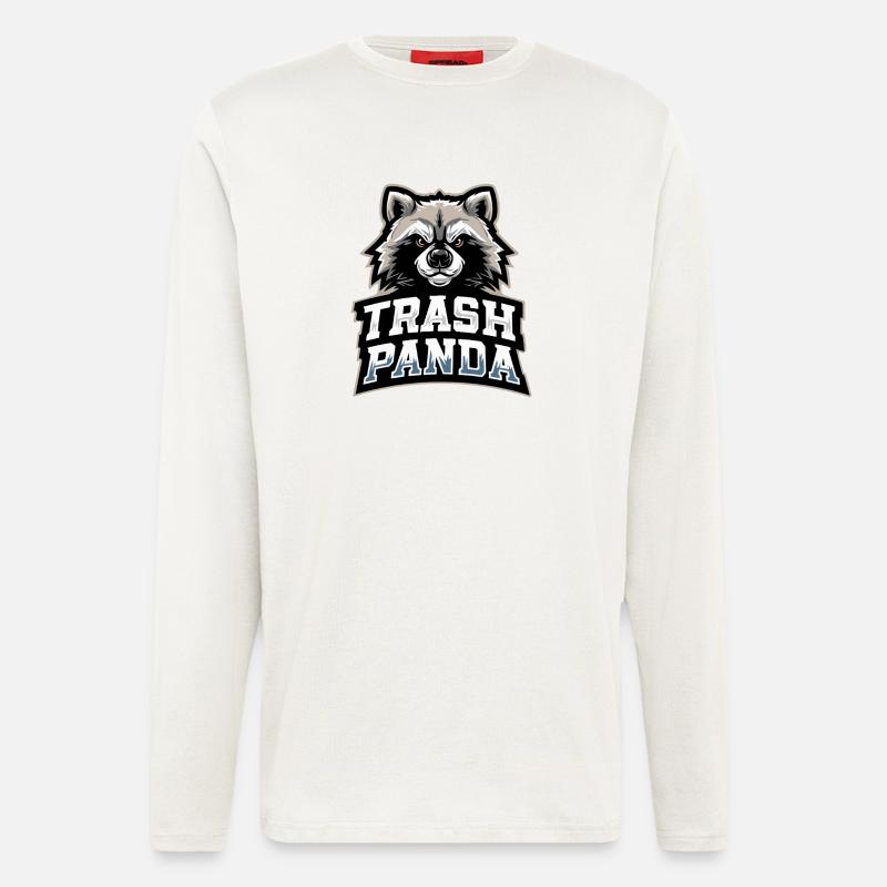 Trash Panda Waschbär Emblem - Langarmshirt - made by SPREAD  - OFF WHITE