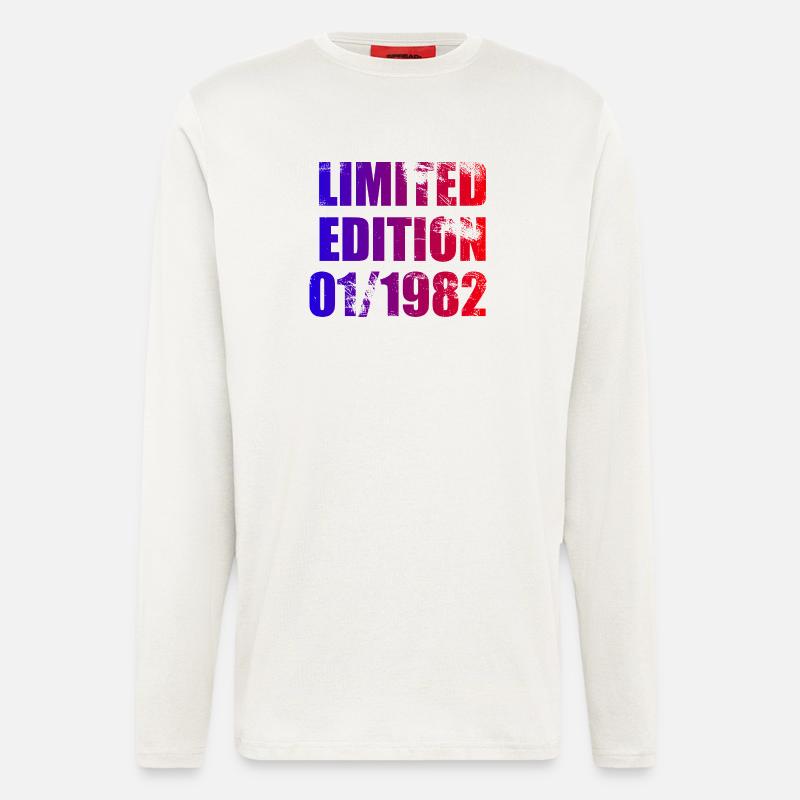 44e anniversaire Édition limitée 01/1982 - Manches longues bio décontracté fabriqué en UE - OFF WHITE
