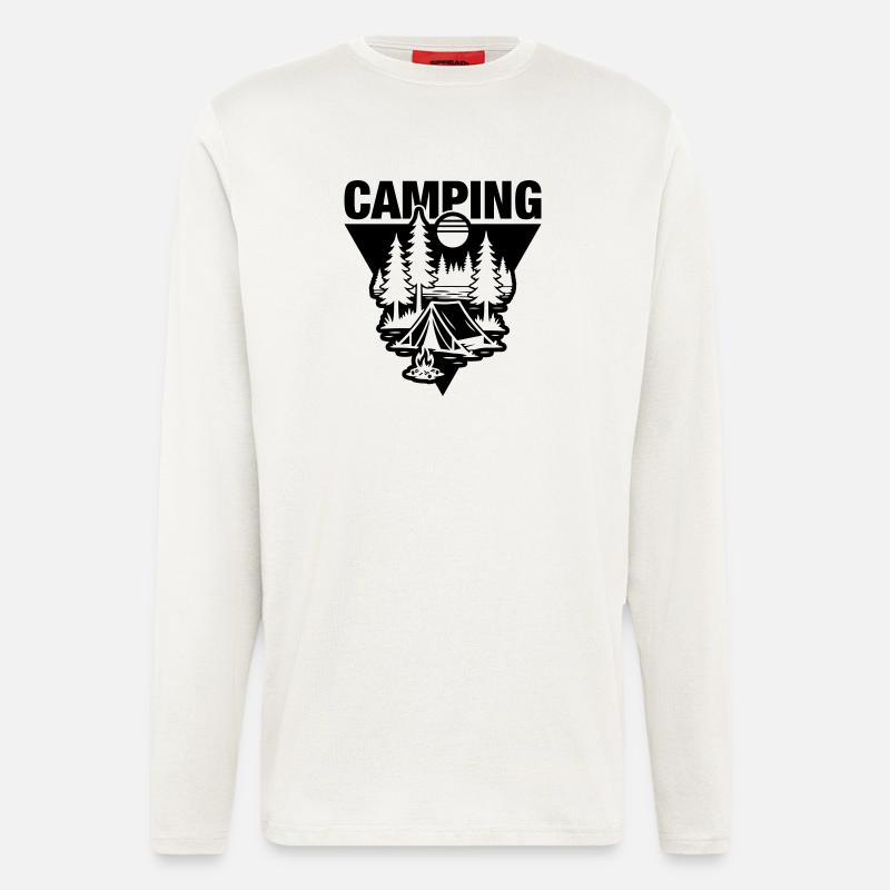 Tent Camping Symbol Nature - Longsleeve - made by SPREAD  - OFF WHITE