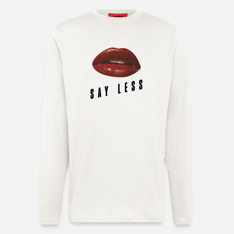 Red Lips Minimal – Bold Statement - Langarmshirt - made by SPREAD  - OFF WHITE